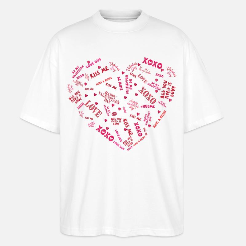 Herz voller liebe Botschaften - Stanley/Stella Oversized Unisex Bio T-Shirt Blaster 2.0 - Weiß