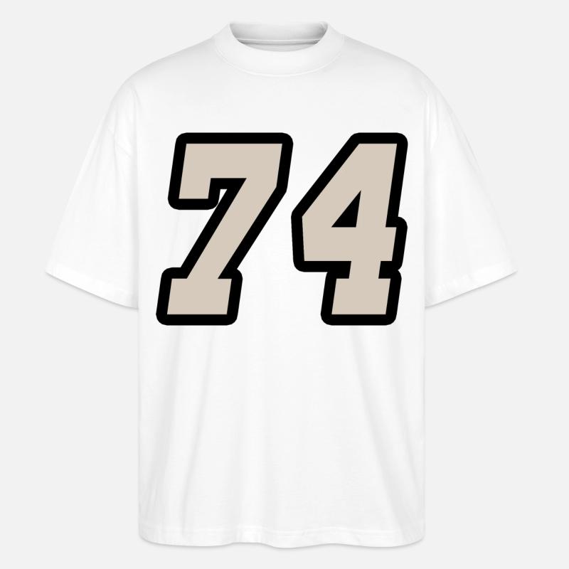 Nummer vierundsiebzig 74 - Stanley/Stella Oversized Unisex Bio T-Shirt Blaster 2.0 - Weiß