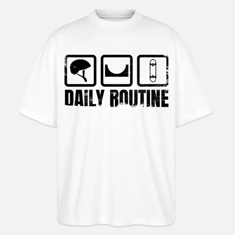 Tägliche Routine - Stanley/Stella Oversized Unisex Bio T-Shirt Blaster 2.0 - Weiß