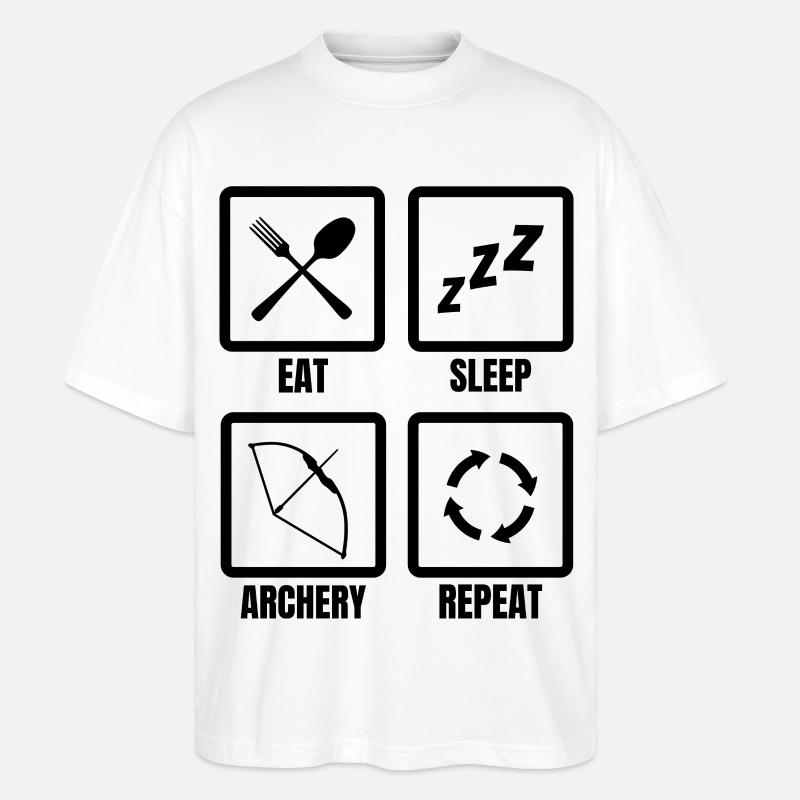 Bogenschütze Routine - Stanley/Stella Oversized Unisex Bio T-Shirt Blaster 2.0 - Weiß