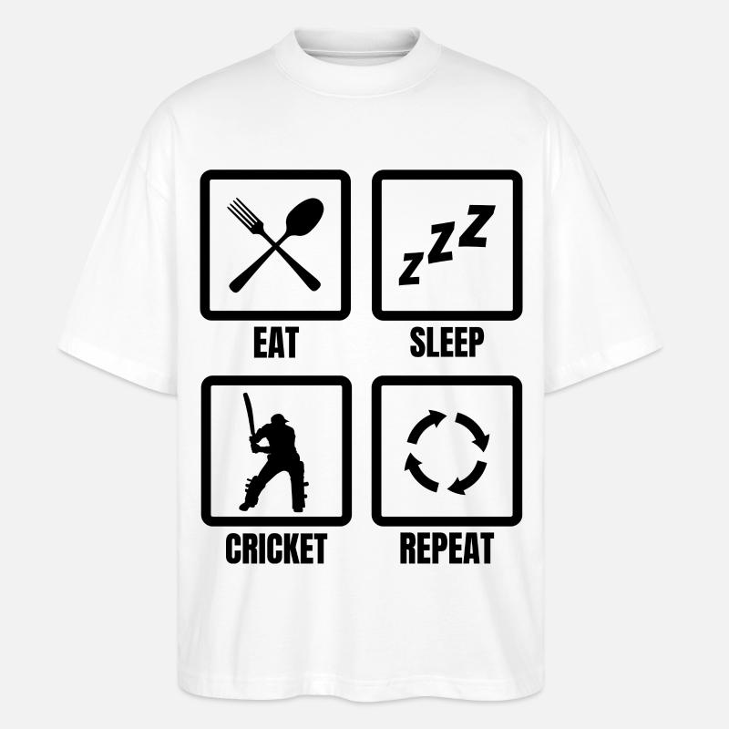 Kricket Routine - Stanley/Stella Oversized Unisex Bio T-Shirt Blaster 2.0 - Weiß
