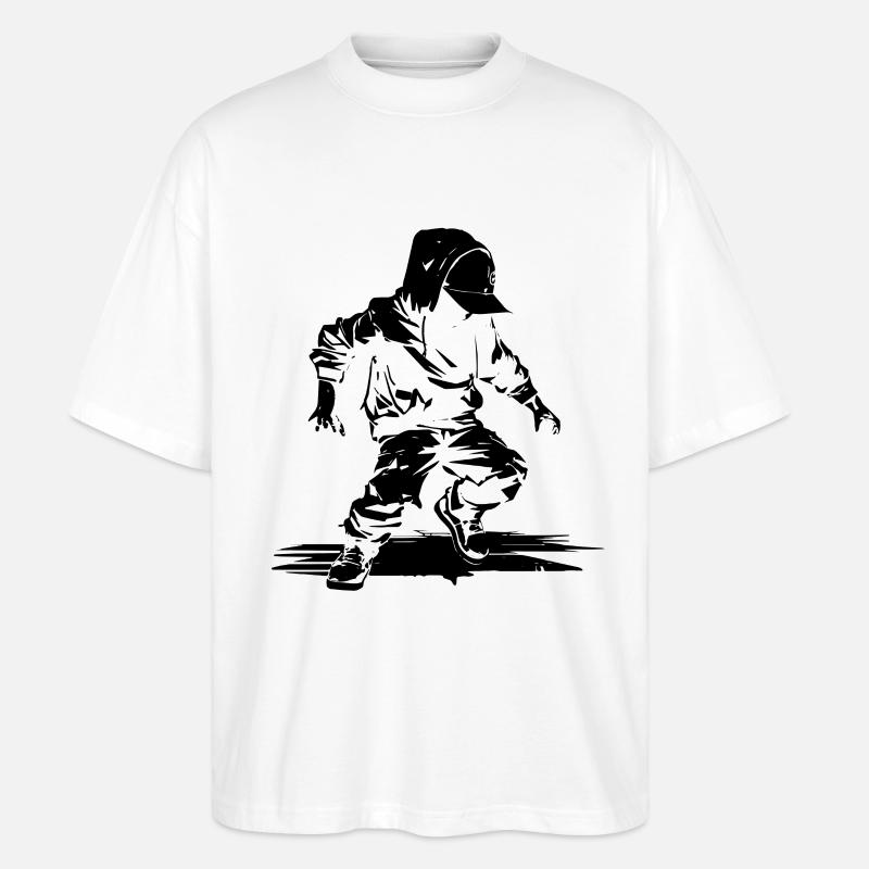 Illustration de danseuse de breakdance - T-shirt bio Blaster 2.0 coupe oversize Stanley/Stella Unisexe - blanc
