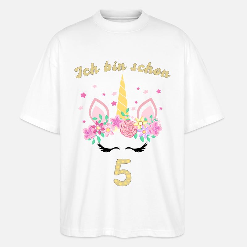 ich bin schon 5 - Stanley/Stella Oversized Unisex Bio T-Shirt Blaster 2.0 - Weiß