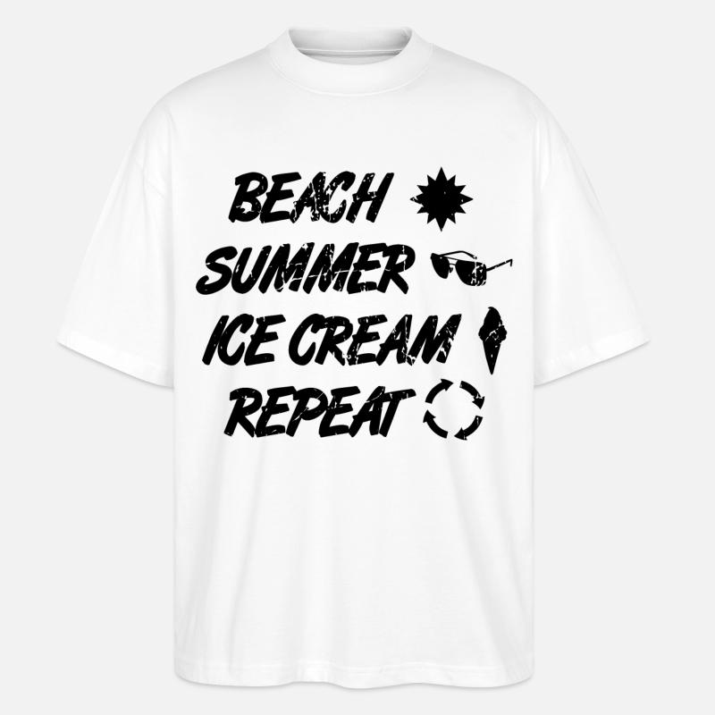 Eiscreme Liebhaber Routine - Stanley/Stella Oversized Unisex Bio T-Shirt Blaster 2.0 - Weiß