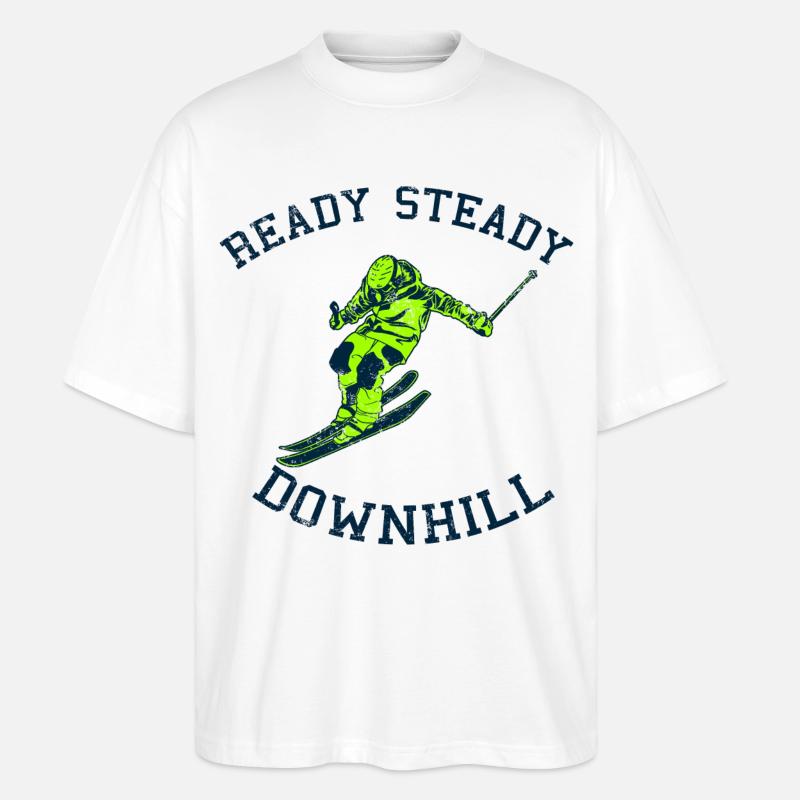 Skifahrer Spruch - Stanley/Stella Oversized Unisex Bio T-Shirt Blaster 2.0 - Weiß