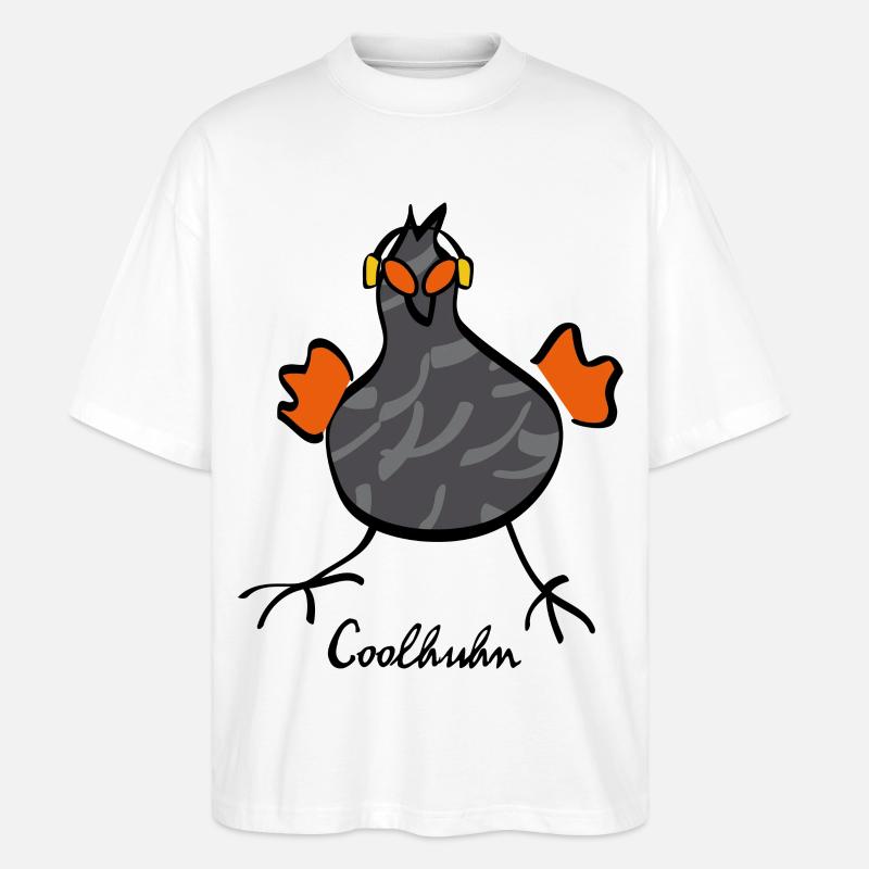 RIKELS Das Cool-Huhn 2026 - Stanley/Stella Oversized Unisex Bio T-Shirt Blaster 2.0 - Weiß