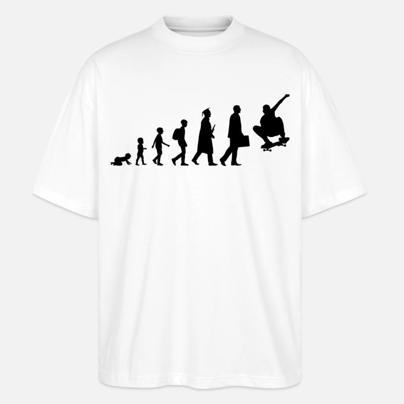 Skateboarder Evolution - Stanley/Stella Oversized Unisex Bio T-Shirt Blaster 2.0 - Weiß