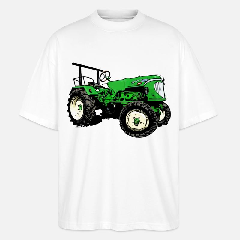 Güldner ADN-8 Haifischmaul Traktor - Stanley/Stella Oversized Unisex Bio T-Shirt Blaster 2.0 - Weiß