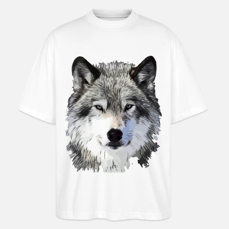 Der Wolf - Stanley/Stella Oversized Unisex Bio T-Shirt Blaster 2.0 - Weiß
