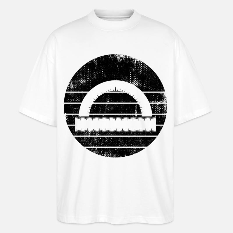 Winkelmesser Lineal - Stanley/Stella Oversized Unisex Bio T-Shirt Blaster 2.0 - Weiß
