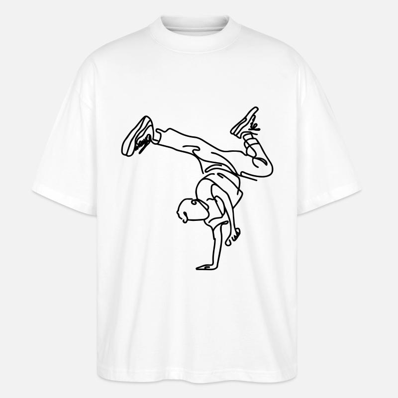 Breakdance Junge - Stanley/Stella Oversized Unisex Bio T-Shirt Blaster 2.0 - Weiß