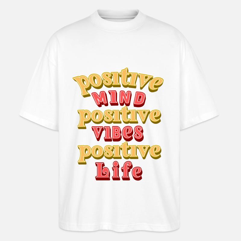 Positiver Geist, positive Stimmung - Stanley/Stella Oversized Unisex Bio T-Shirt Blaster 2.0 - Weiß
