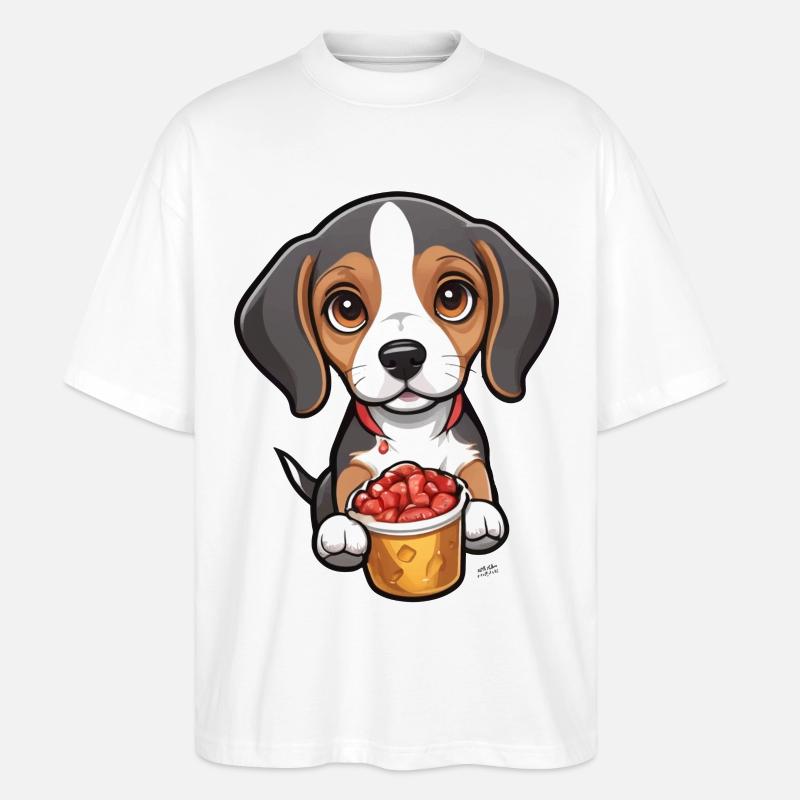 Tiny Beagle Pup - Stanley/Stella Oversized Unisex Bio T-Shirt Blaster 2.0 - Weiß