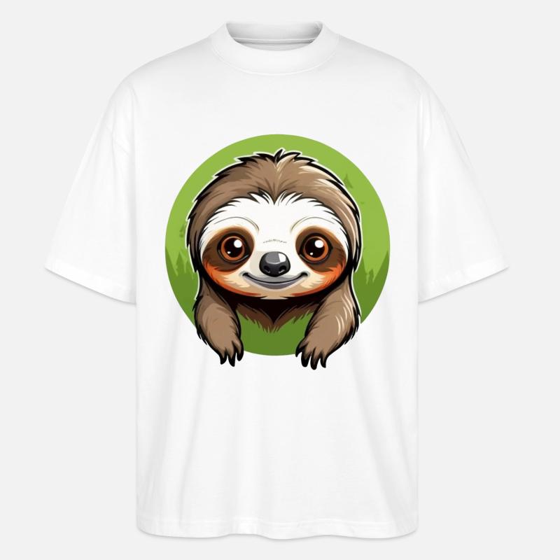 Lazy Tree Sloth - Stanley/Stella Oversized Unisex Bio T-Shirt Blaster 2.0 - Weiß