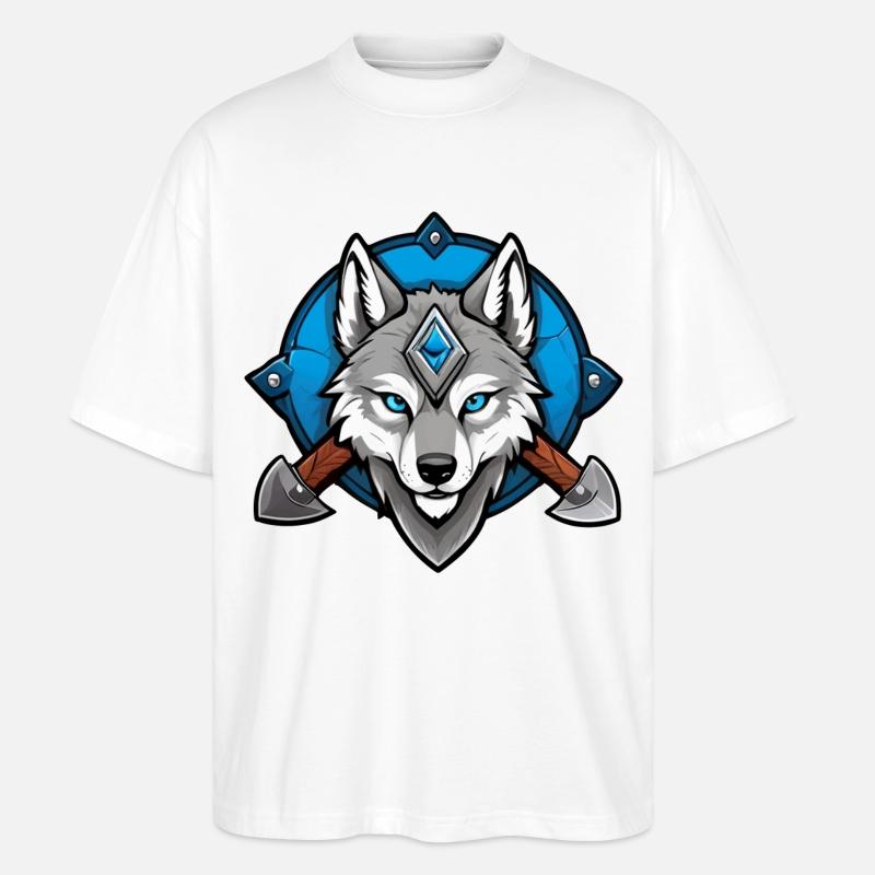 Viking Wolf Warrior - Stanley/Stella Oversized Unisex Bio T-Shirt Blaster 2.0 - Weiß