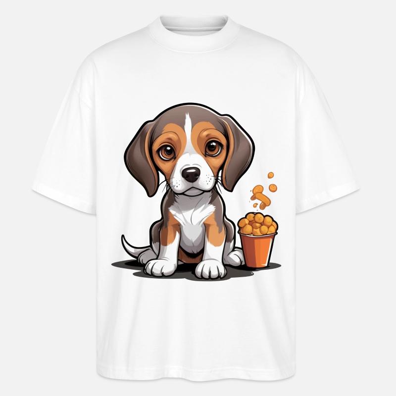 Beagle Snack Time - Stanley/Stella Oversized Unisex Bio T-Shirt Blaster 2.0 - Weiß