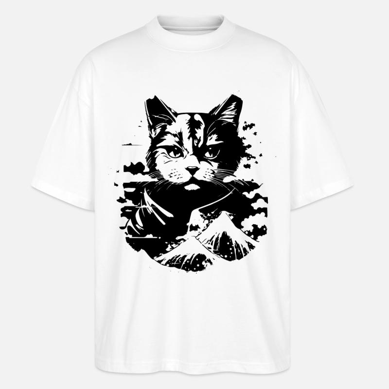 Look d’anime de chat - T-shirt bio Blaster 2.0 coupe oversize Stanley/Stella Unisexe - blanc