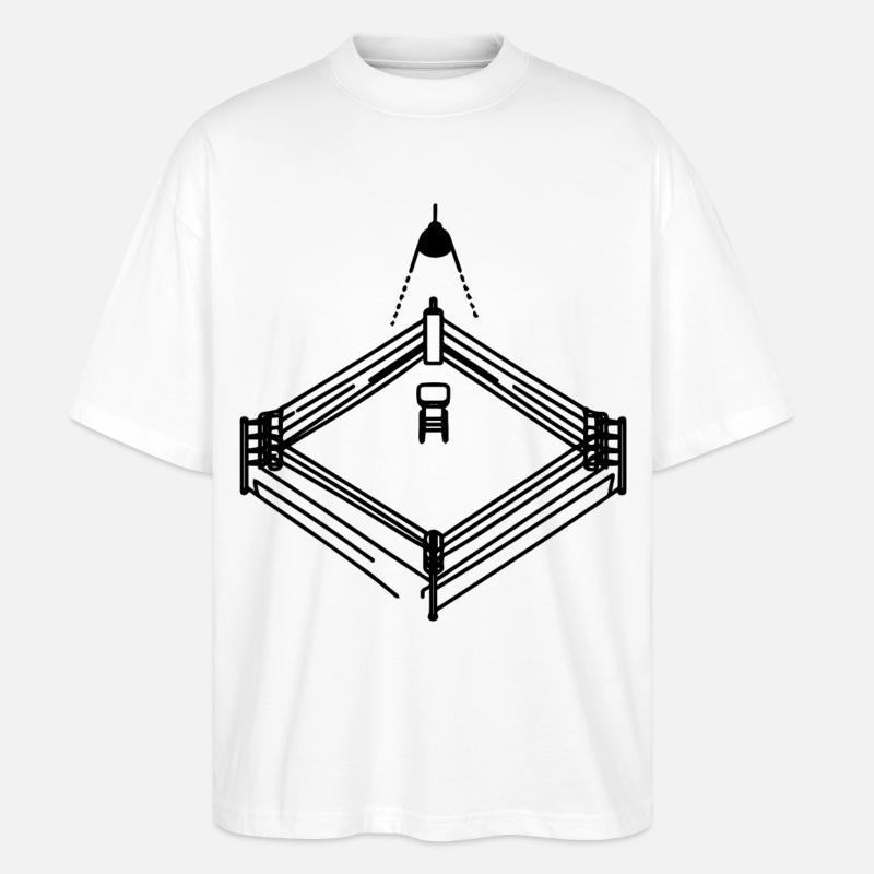 Graphique de ring de boxe - T-shirt bio Blaster 2.0 coupe oversize Stanley/Stella Unisexe - blanc