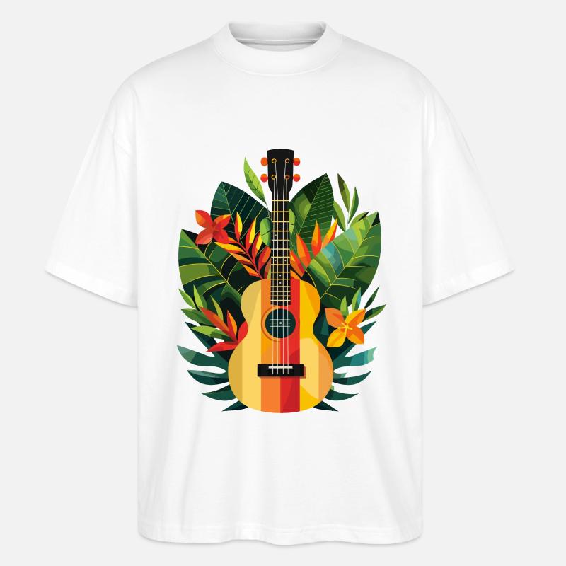 Ukulele Comic Look - Stanley/Stella Oversized Unisex Bio T-Shirt Blaster 2.0 - Weiß