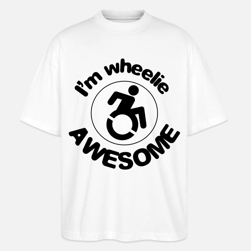 Je suis super dans mon fauteuil roulant # - T-shirt bio Blaster 2.0 coupe oversize Stanley/Stella Unisexe - blanc