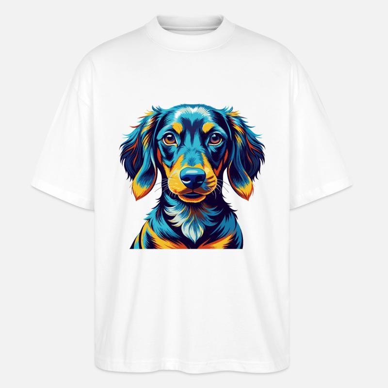 Alpine Dachsbracke Hunderasse Karikatur Kawaii - Stanley/Stella Oversized Unisex Bio T-Shirt Blaster 2.0 - Weiß