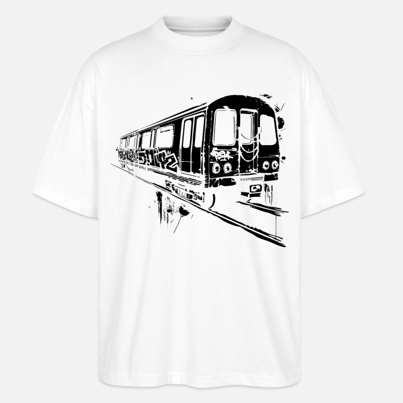 Eisenbahn Grafik - Stanley/Stella Oversized Unisex Bio T-Shirt Blaster 2.0 - Weiß