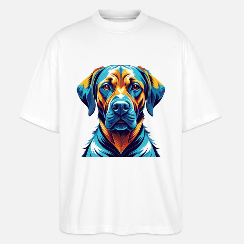Rhodesian Ridgeback Hunderasse Karikatur Kawaii - Stanley/Stella Oversized Unisex Bio T-Shirt Blaster 2.0 - Weiß