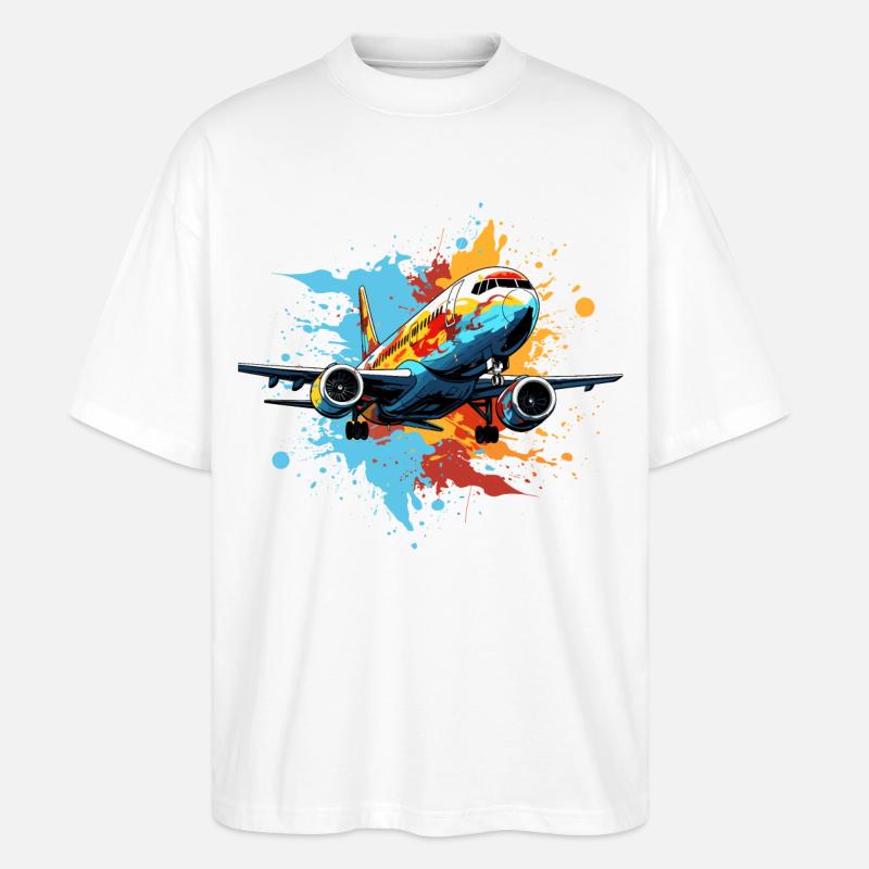 Flugzeug Graffiti - Stanley/Stella Oversized Unisex Bio T-Shirt Blaster 2.0 - Weiß