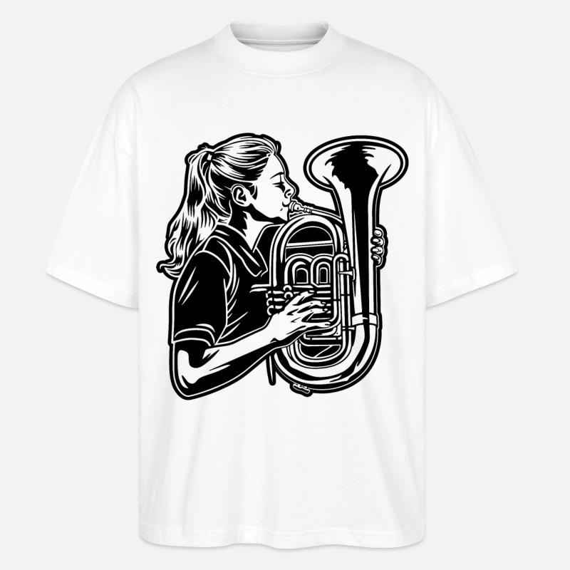 Tuba Mädchen - Stanley/Stella Oversized Unisex Bio T-Shirt Blaster 2.0 - Weiß