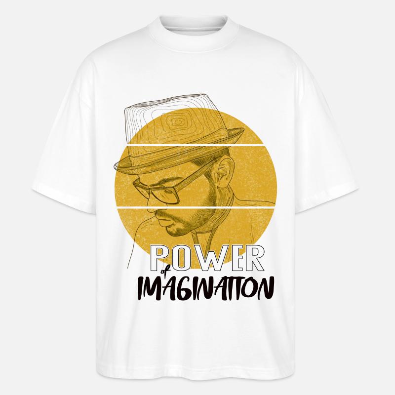 Power Imagination – Luova lausuntosuunnittelu - Stanley/Stella Blaster 2.0 Unisex Oversized Luomu T-paita - valkoinen