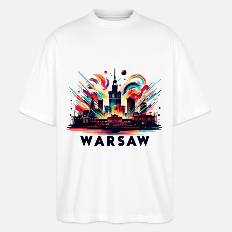 Varsovie Capitale Pologne Cadeau - T-shirt bio Blaster 2.0 coupe oversize Stanley/Stella Unisexe - blanc