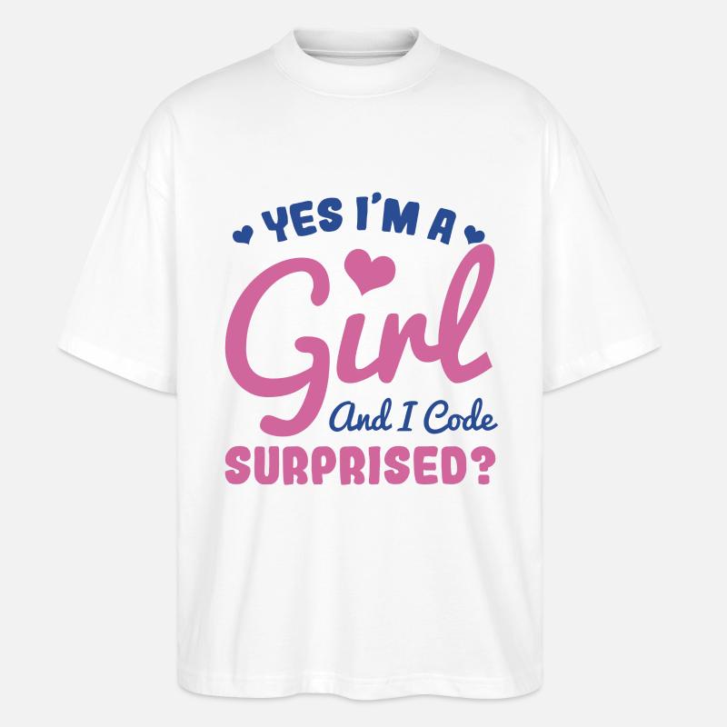 Mädchen und Programmiererin - Stanley/Stella Oversized Unisex Bio T-Shirt Blaster 2.0 - Weiß