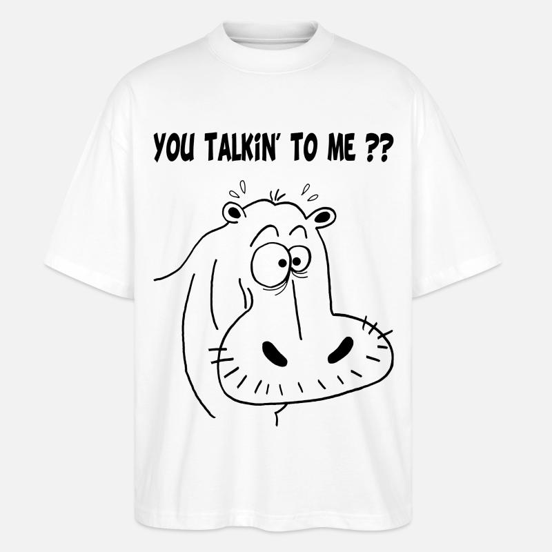 Schwarzes Nilpferd - Stanley/Stella Oversized Unisex Bio T-Shirt Blaster 2.0 - Weiß