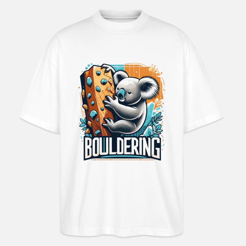 Bouldern Koala Geschenk - Stanley/Stella Oversized Unisex Bio T-Shirt Blaster 2.0 - Weiß
