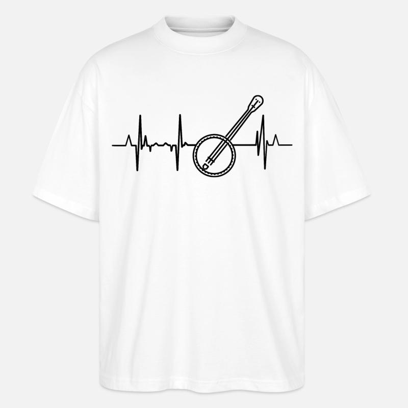 Banjo Kardiogramm - Stanley/Stella Oversized Unisex Bio T-Shirt Blaster 2.0 - Weiß