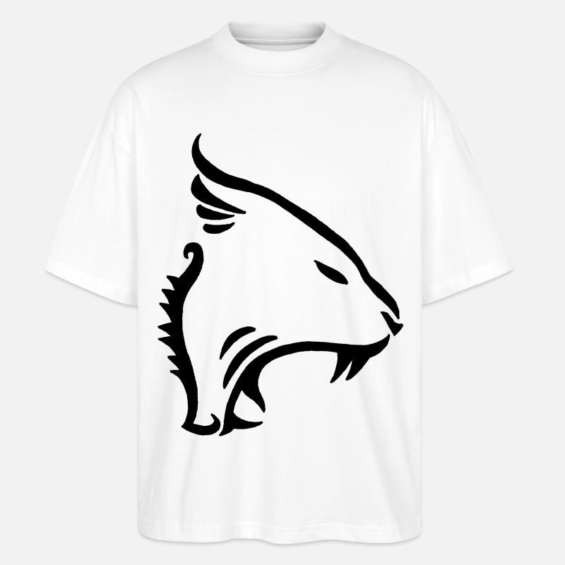 Panther Tiger Katze Tier (Schwarz) - Stanley/Stella Oversized Unisex Bio T-Shirt Blaster 2.0 - Weiß