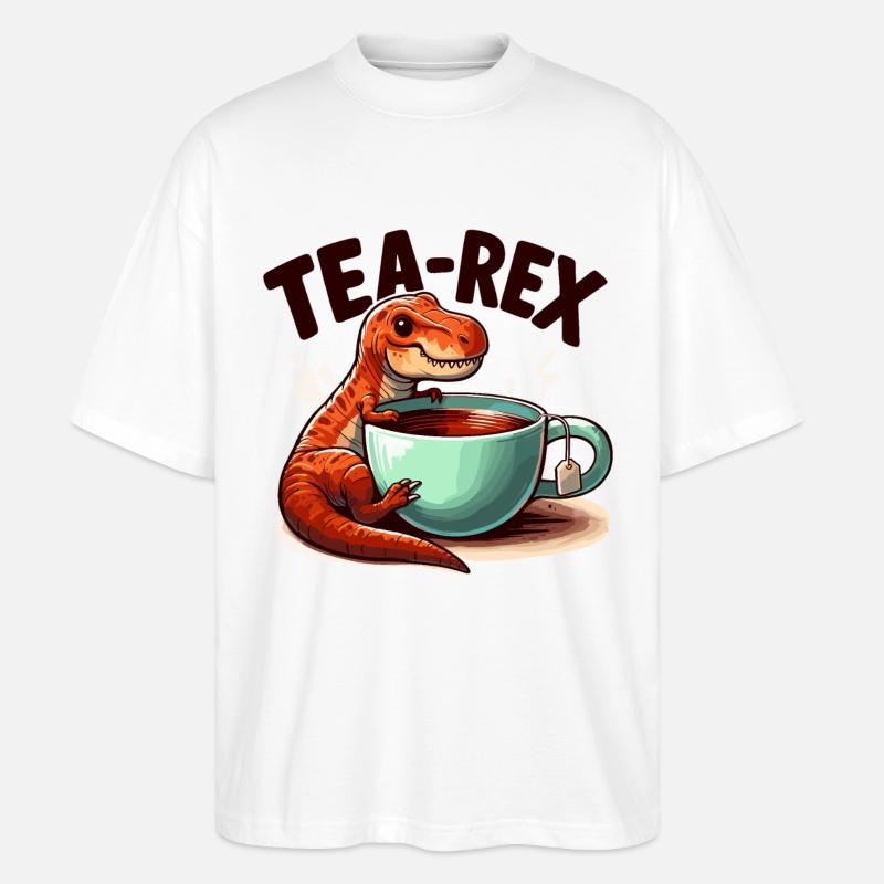 Tee Rex Tee-Rex Teetrinker Geschenk - Stanley/Stella Oversized Unisex Bio T-Shirt Blaster 2.0 - Weiß