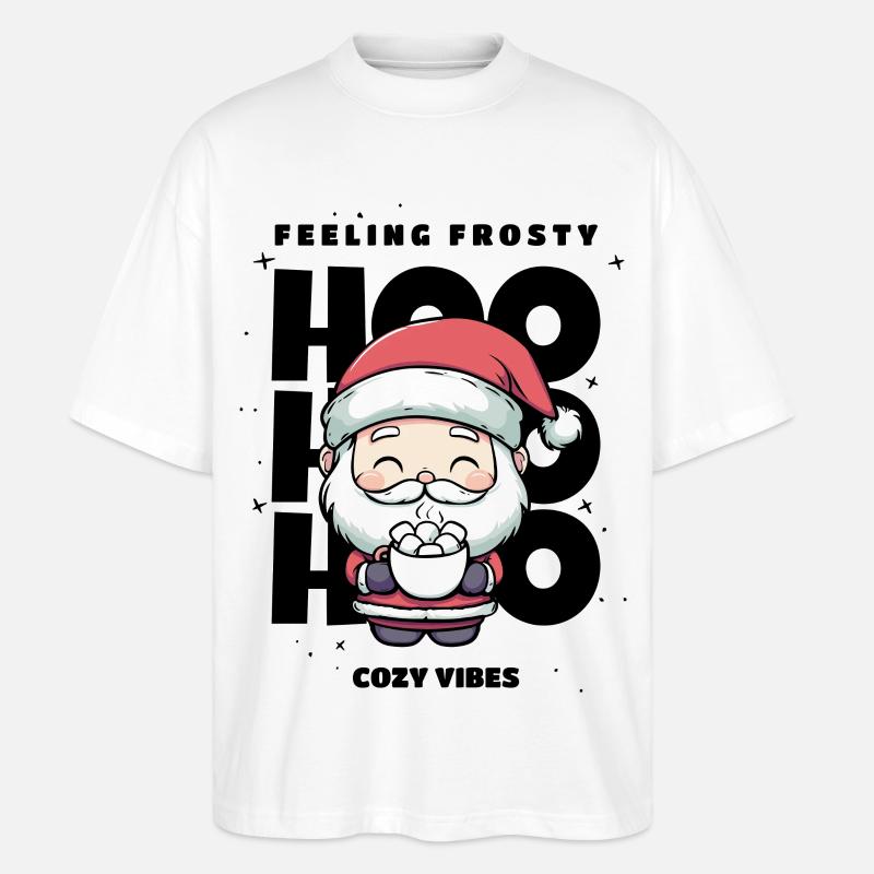 Weihnachten Pullover - Weihnachtsmann, Geschenk - Stanley/Stella Oversized Unisex Bio T-Shirt Blaster 2.0 - Weiß