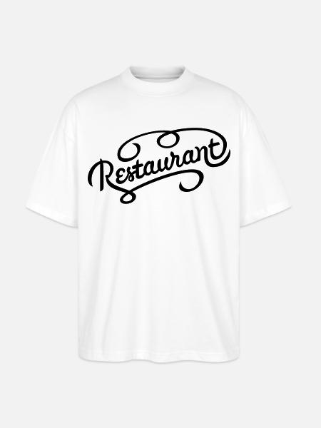 Restaurant lettering - Stanley/Stella Oversized Unisex Organic T-shirt Blaster 2.0 - white