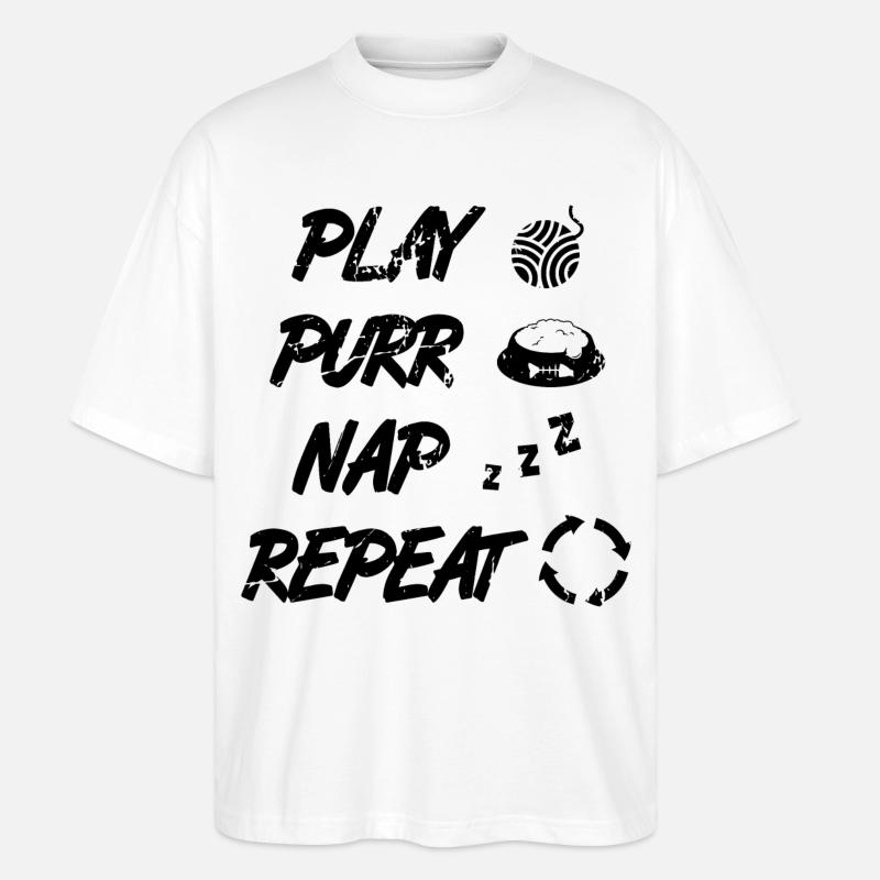 Routine du chat - T-shirt bio Blaster 2.0 coupe oversize Stanley/Stella Unisexe - blanc