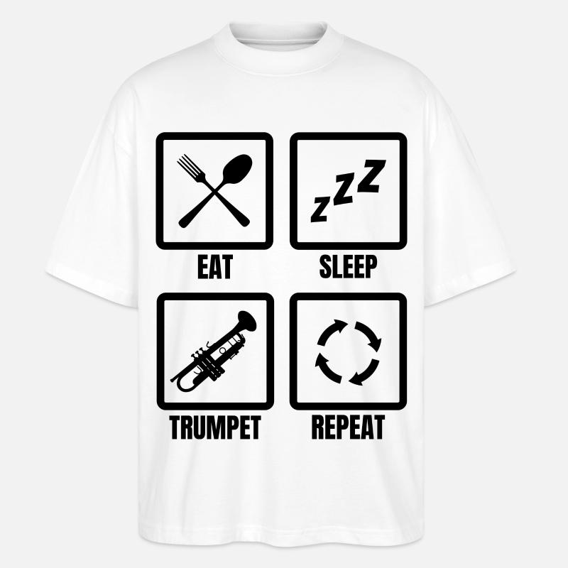 Trompeter Routine - Stanley/Stella Oversized Unisex Bio T-Shirt Blaster 2.0 - Weiß