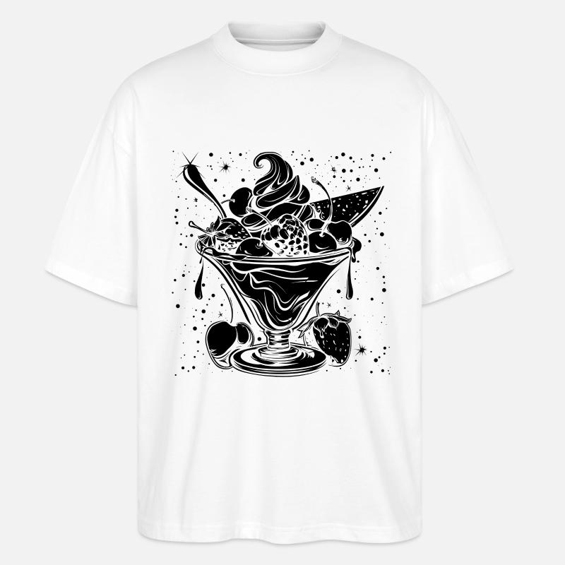 Eiscreme Eisbecher - Stanley/Stella Oversized Unisex Bio T-Shirt Blaster 2.0 - Weiß