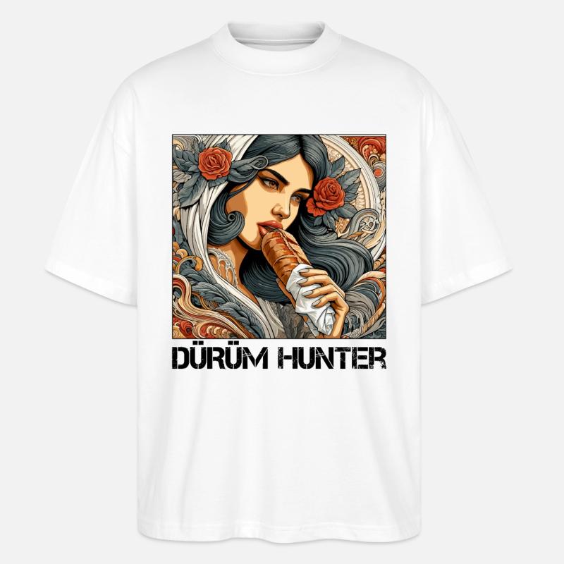 Dürüm Jäger Kebab Geschenk - Stanley/Stella Oversized Unisex Bio T-Shirt Blaster 2.0 - Weiß