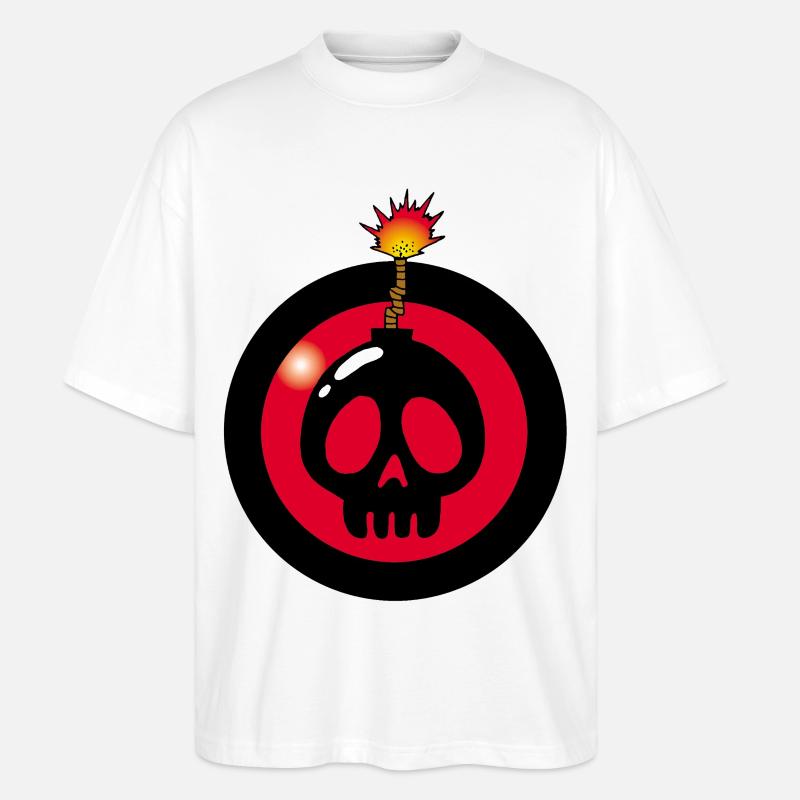 Explodierender Schädel - Stanley/Stella Oversized Unisex Bio T-Shirt Blaster 2.0 - Weiß