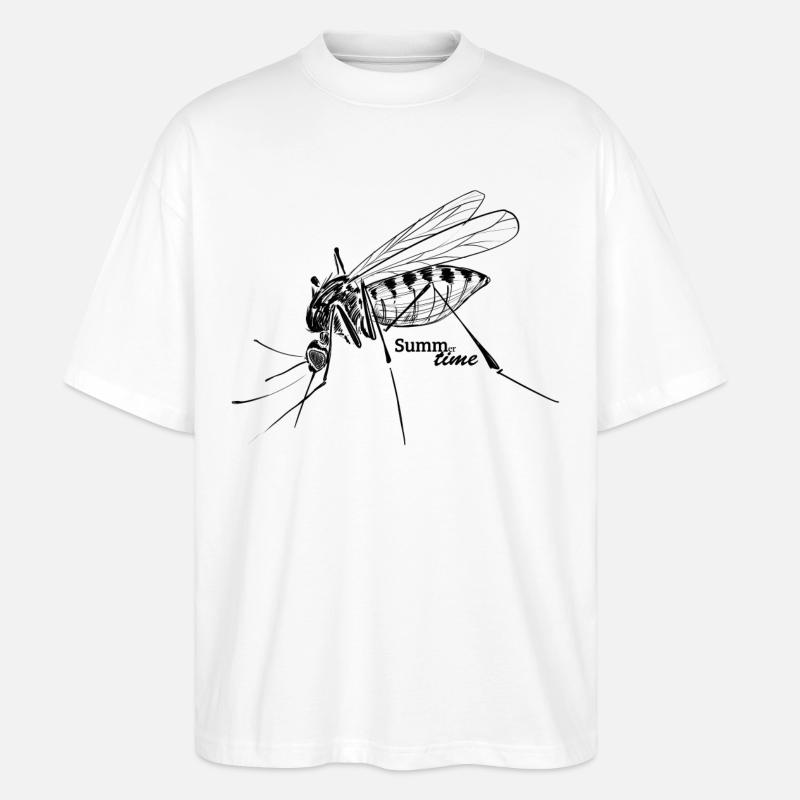 Sommerliebe: Summ-er-time - Mückenzeit - Stanley/Stella Oversized Unisex Bio T-Shirt Blaster 2.0 - Weiß