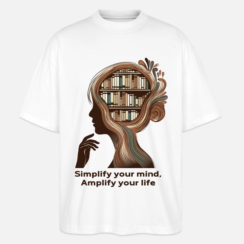 Simplify your mind Achtsamkeit Design - Stanley/Stella Oversized Unisex Bio T-Shirt Blaster 2.0 - Weiß