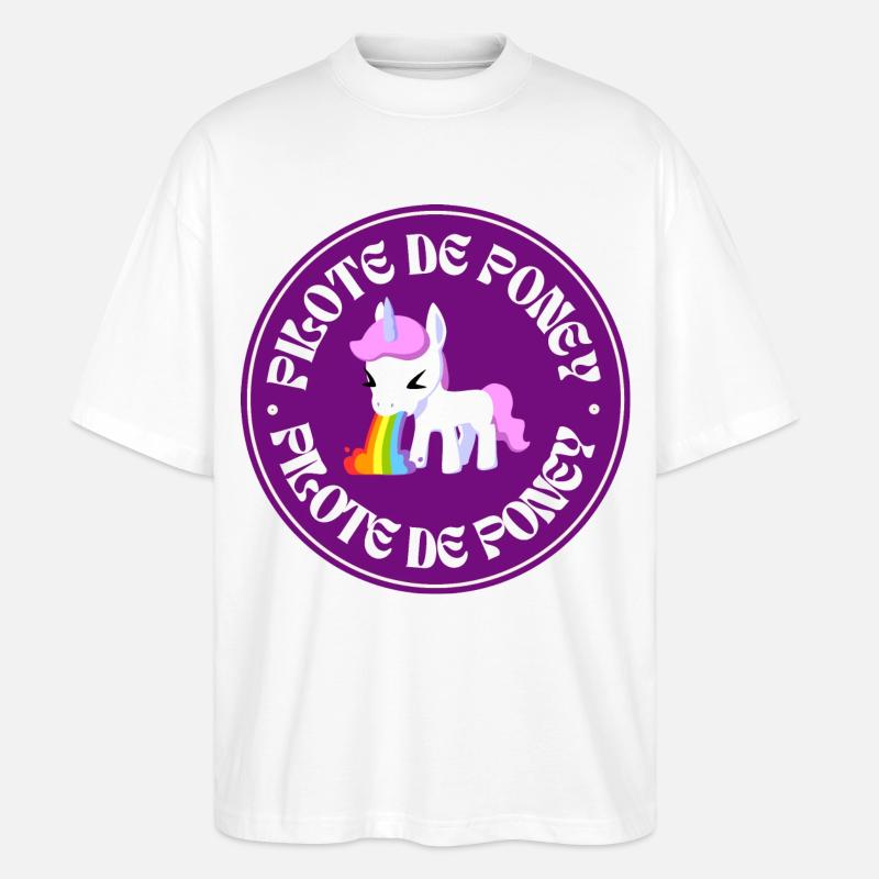 Pony-Pilot - Stanley/Stella Oversized Unisex Bio T-Shirt Blaster 2.0 - Weiß