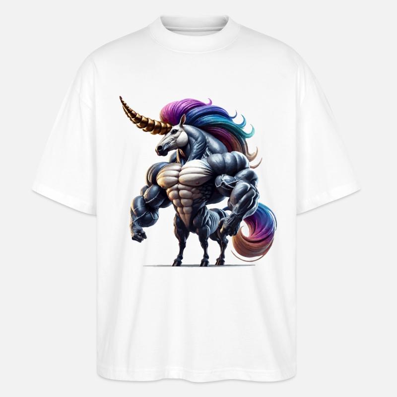 Super Einhorn - Stanley/Stella Oversized Unisex Bio T-Shirt Blaster 2.0 - Weiß