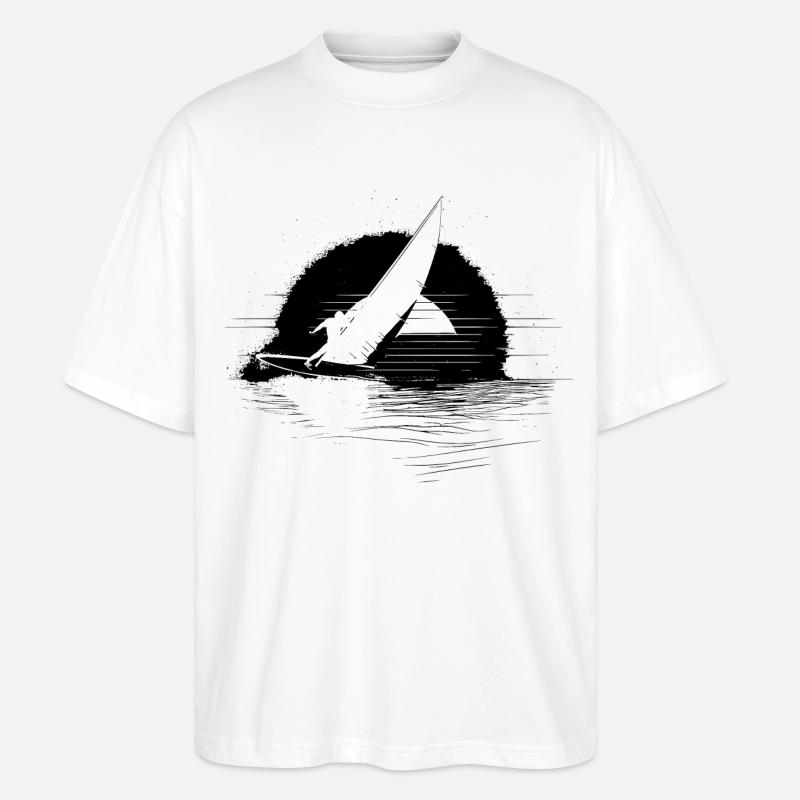 Windsurfen - Stanley/Stella Oversized Unisex Bio T-Shirt Blaster 2.0 - Weiß