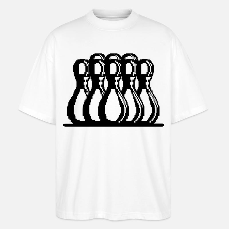 Bowling Pixel Kunst - Stanley/Stella Oversized Unisex Bio T-Shirt Blaster 2.0 - Weiß